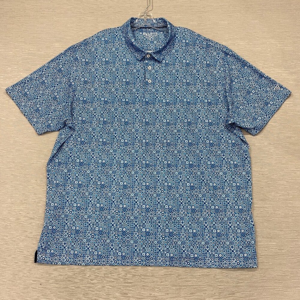 Maelreg Performance Golf Polo Men's 4XL Blue Blue All Over Print Lightweight